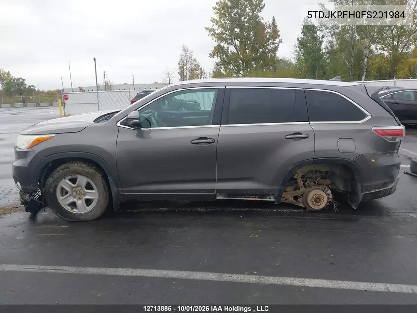 2015 TOYOTA HIGHLANDER VIN 5TDJKRFH0FS201984 — фото 15