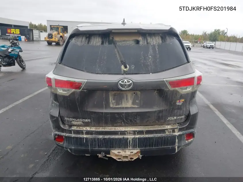 2015 TOYOTA HIGHLANDER VIN 5TDJKRFH0FS201984 — фото 17