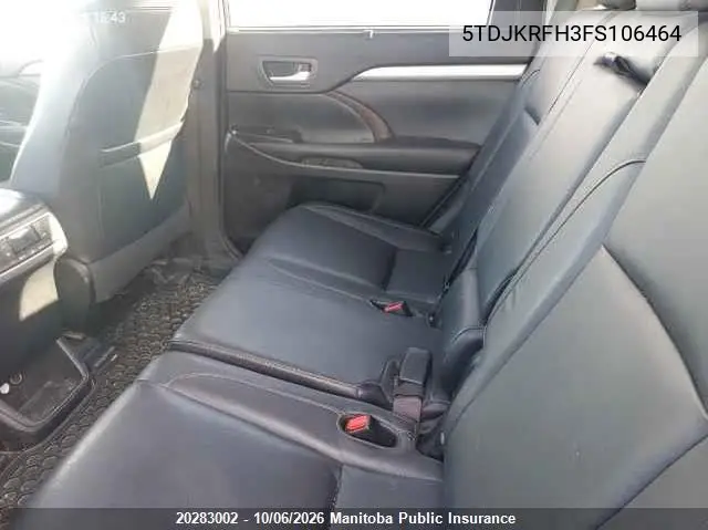2015 TOYOTA HIGHLANDER VIN 5TDJKRFH3FS106464 — фото 8
