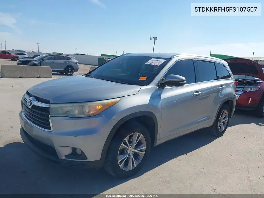 2015 TOYOTA HIGHLANDER VIN 5TDKKRFH5FS107507 — фото 2