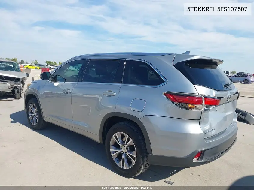 2015 TOYOTA HIGHLANDER VIN 5TDKKRFH5FS107507 — фото 3