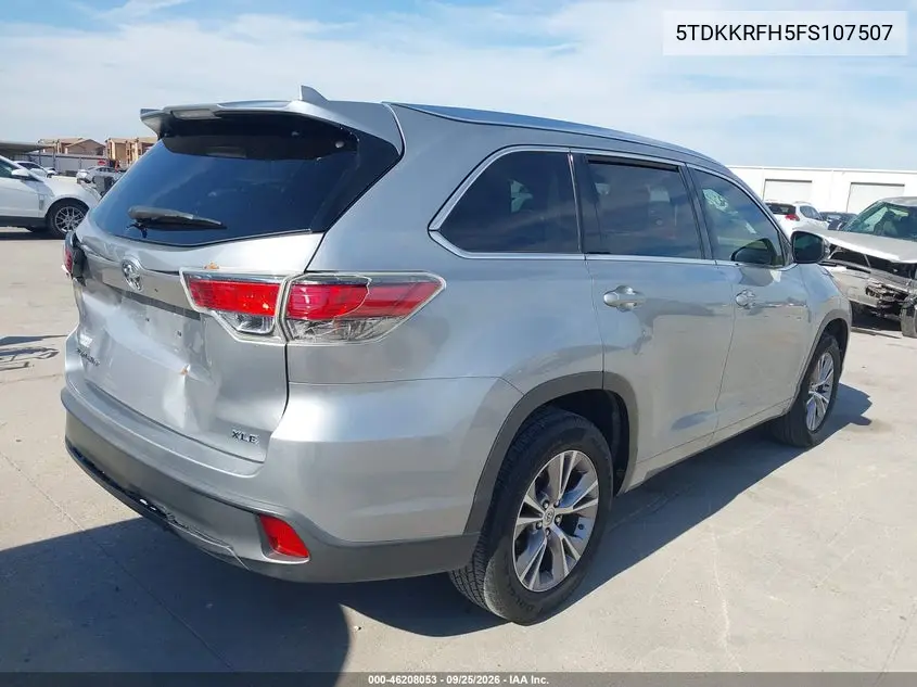 2015 TOYOTA HIGHLANDER VIN 5TDKKRFH5FS107507 — фото 4