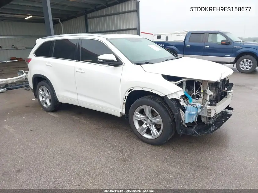 TOYOTA HIGHLANDER 2015, VIN 5TDDKRFH9FS158677