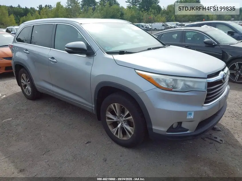 TOYOTA HIGHLANDER 2015, VIN 5TDJKRFH4FS199835
