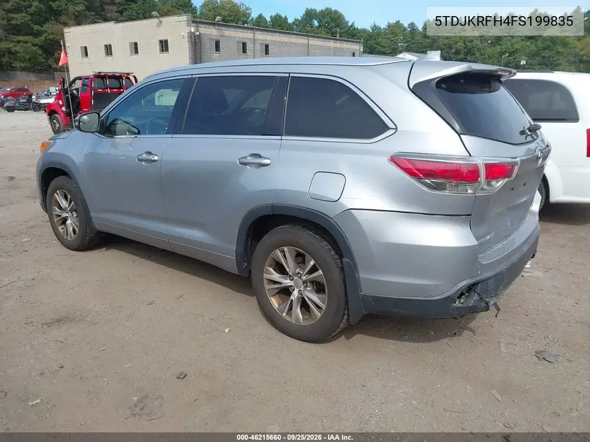 2015 TOYOTA HIGHLANDER VIN 5TDJKRFH4FS199835 — фото 3