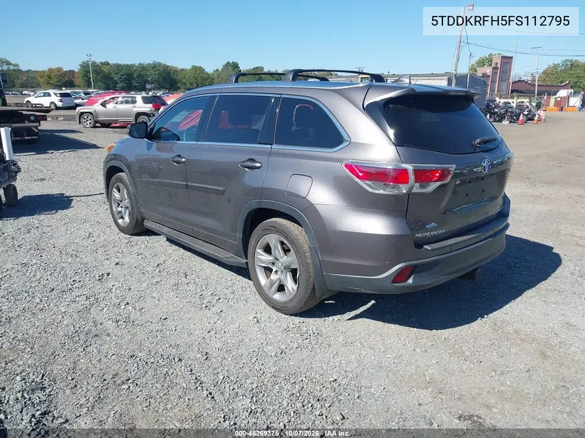 2015 TOYOTA HIGHLANDER VIN 5TDDKRFH5FS112795 — фото 3