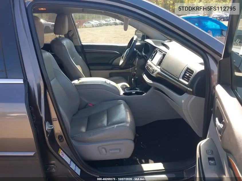 2015 TOYOTA HIGHLANDER VIN 5TDDKRFH5FS112795 — фото 5