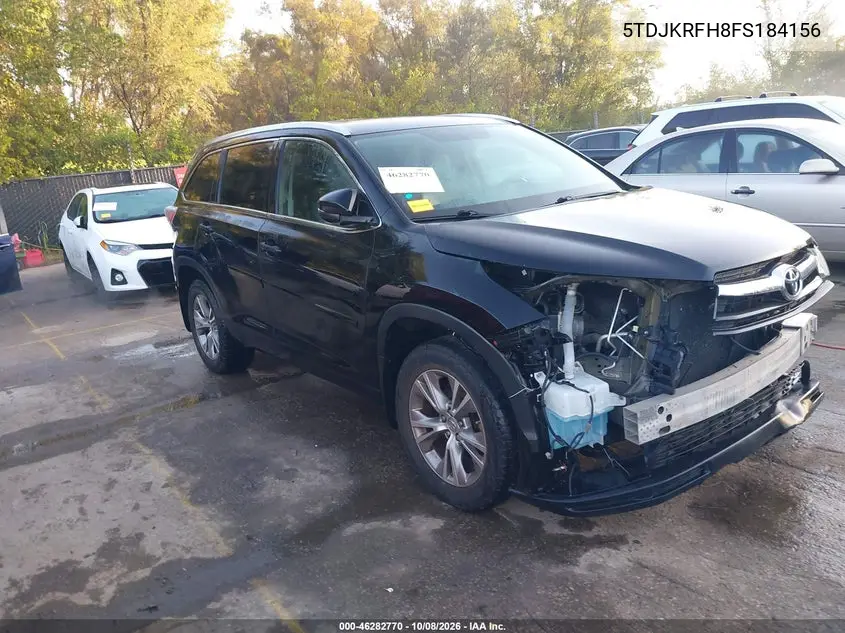 TOYOTA HIGHLANDER 2015, VIN 5TDJKRFH8FS184156