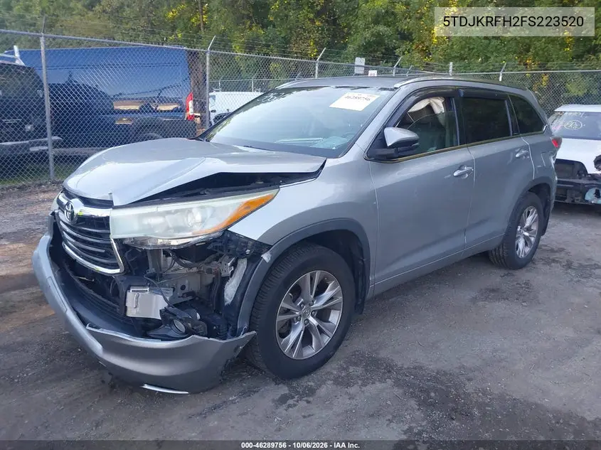 2015 TOYOTA HIGHLANDER VIN 5TDJKRFH2FS223520 — фото 2