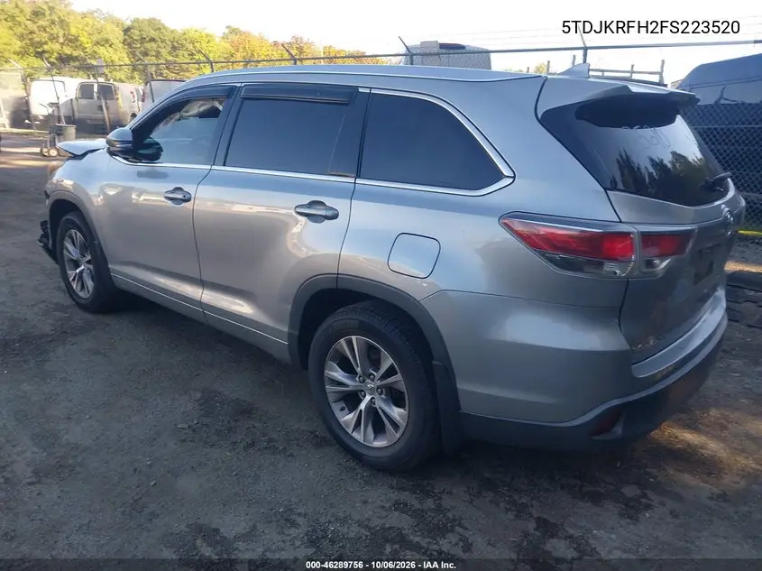 2015 TOYOTA HIGHLANDER VIN 5TDJKRFH2FS223520 — фото 3