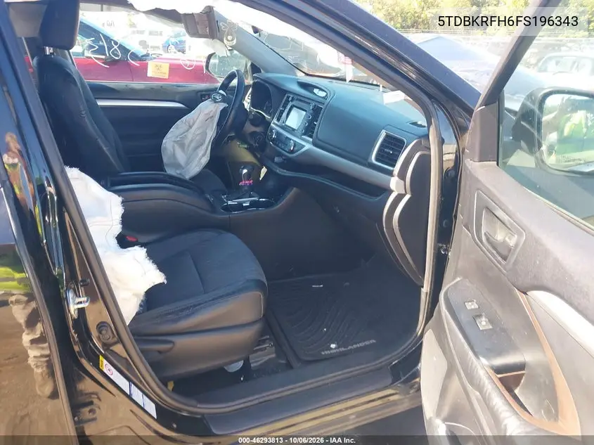 2015 TOYOTA HIGHLANDER VIN 5TDBKRFH6FS196343 — фото 5