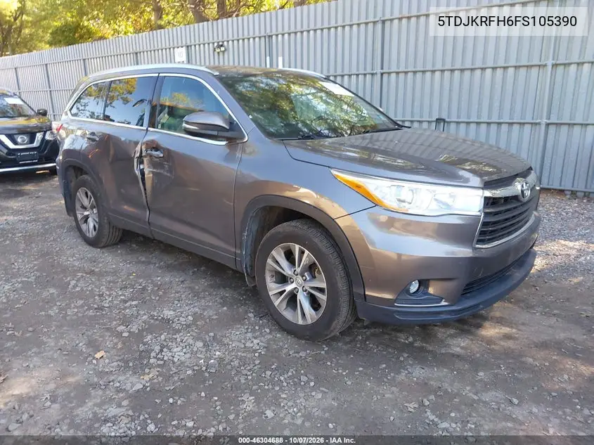 TOYOTA HIGHLANDER 2015, VIN 5TDJKRFH6FS105390