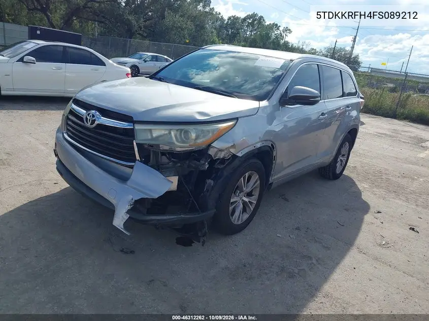 2015 TOYOTA HIGHLANDER VIN 5TDKKRFH4FS089212 — фото 2