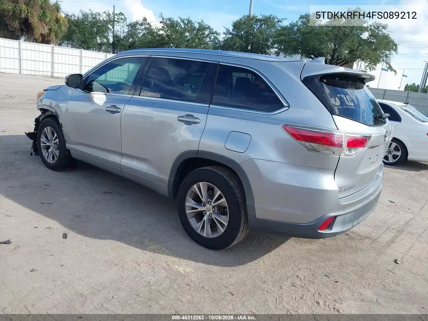 2015 TOYOTA HIGHLANDER VIN 5TDKKRFH4FS089212 — фото 3