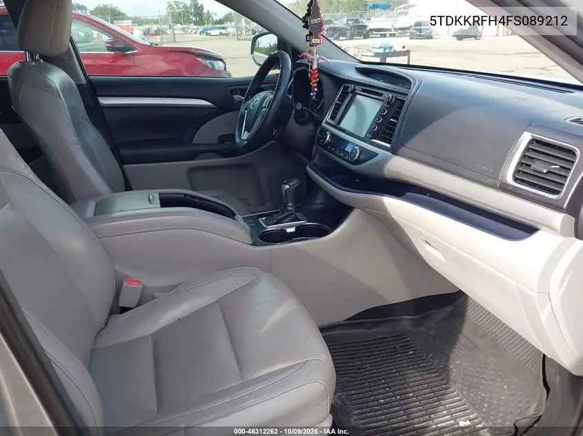 2015 TOYOTA HIGHLANDER VIN 5TDKKRFH4FS089212 — фото 5