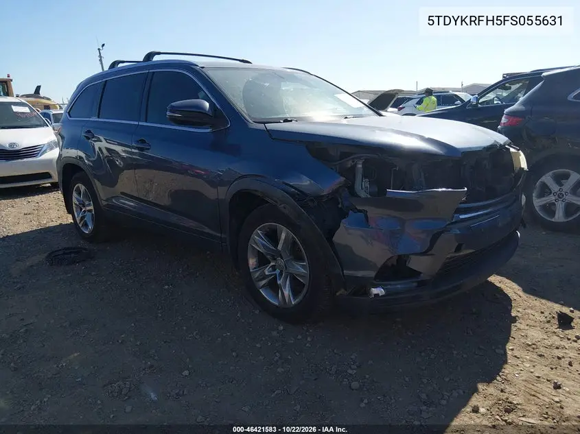 TOYOTA HIGHLANDER 2015, VIN 5TDYKRFH5FS055631