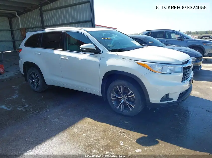 TOYOTA HIGHLANDER 2016, VIN 5TDJKRFH0GS324055
