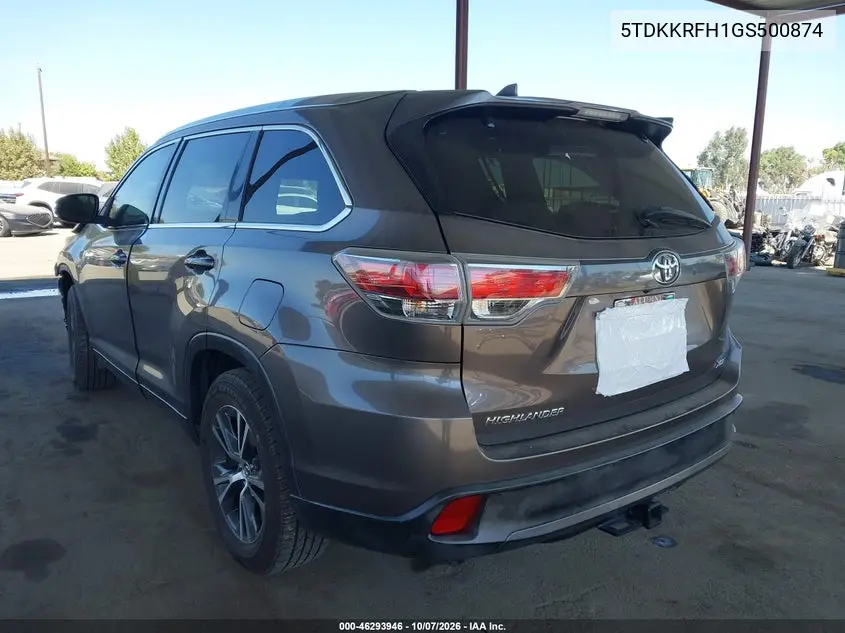 2016 TOYOTA HIGHLANDER VIN 5TDKKRFH1GS500874 — фото 3