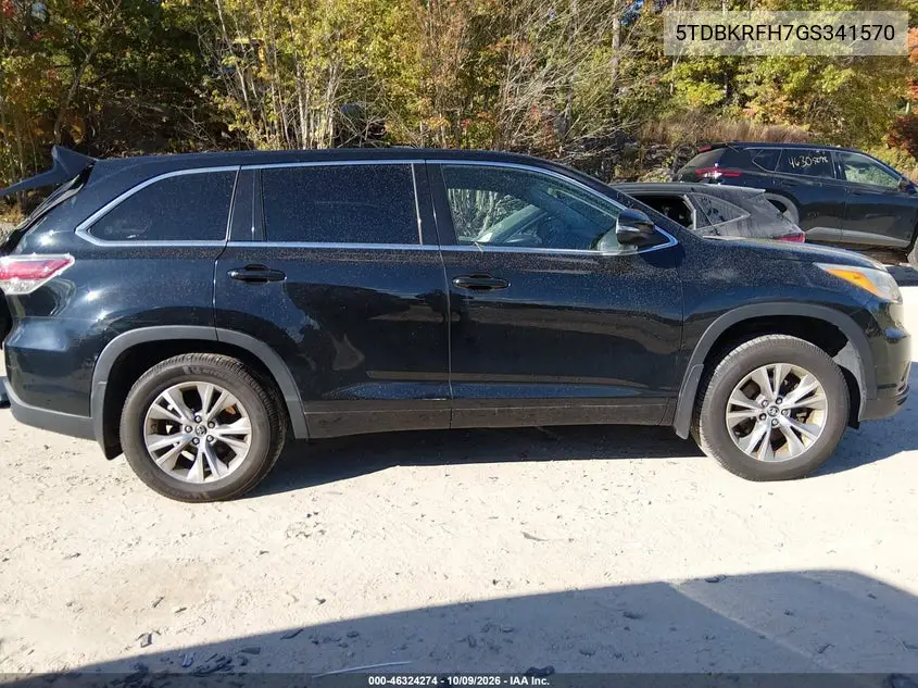 2016 TOYOTA HIGHLANDER VIN 5TDBKRFH7GS341570 — фото 14