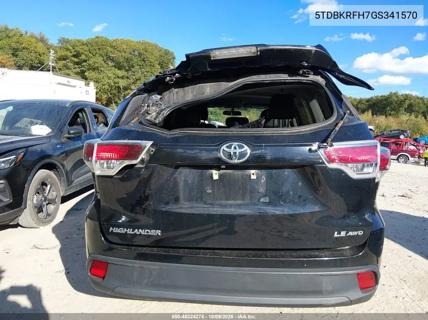 2016 TOYOTA HIGHLANDER VIN 5TDBKRFH7GS341570 — фото 17