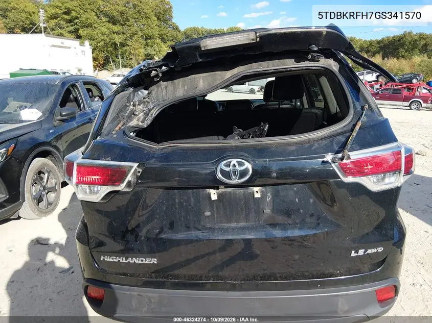 2016 TOYOTA HIGHLANDER VIN 5TDBKRFH7GS341570 — фото 19