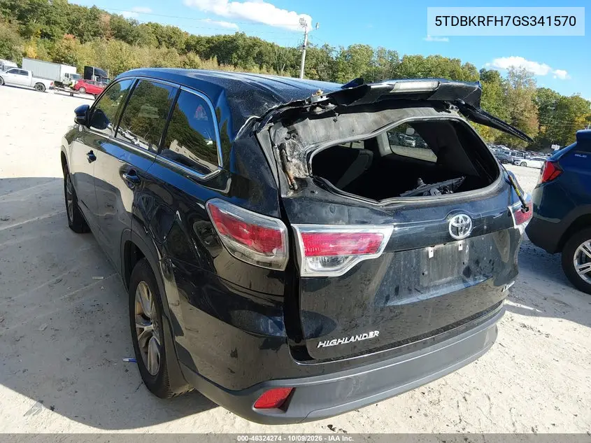 2016 TOYOTA HIGHLANDER VIN 5TDBKRFH7GS341570 — фото 6