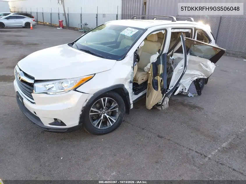 2016 TOYOTA HIGHLANDER VIN 5TDKKRFH9GS506048 — фото 2
