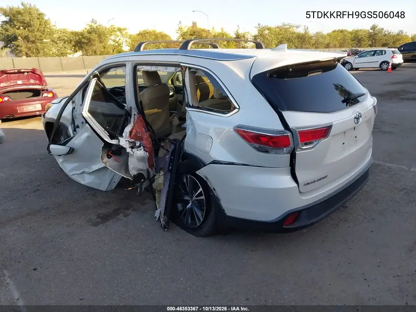 2016 TOYOTA HIGHLANDER VIN 5TDKKRFH9GS506048 — фото 3