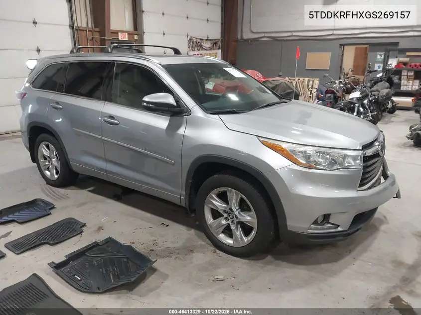 TOYOTA HIGHLANDER 2016, VIN 5TDDKRFHXGS269157