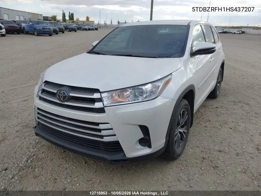 2017 TOYOTA HIGHLANDER VIN 5TDBZRFH1HS437207 — фото 2