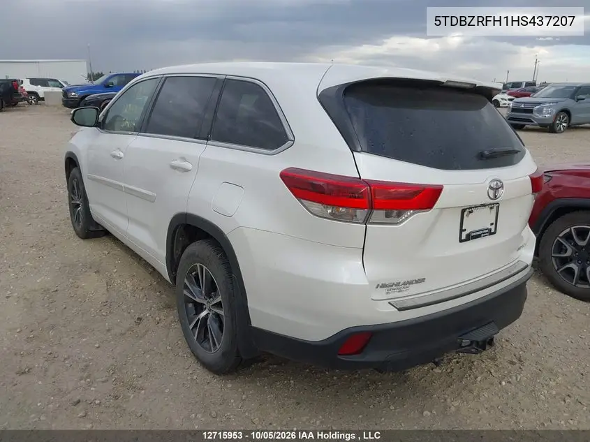 2017 TOYOTA HIGHLANDER VIN 5TDBZRFH1HS437207 — фото 3