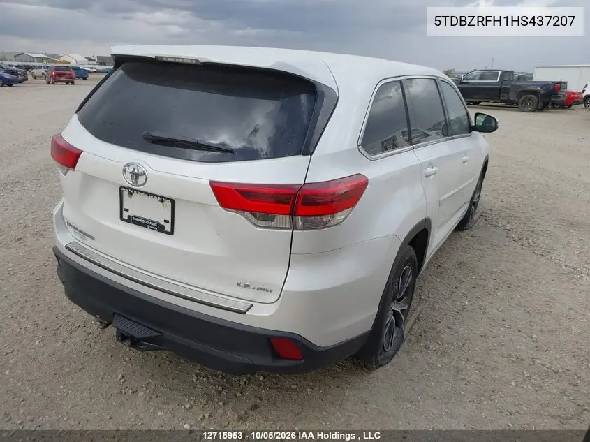 2017 TOYOTA HIGHLANDER VIN 5TDBZRFH1HS437207 — фото 4