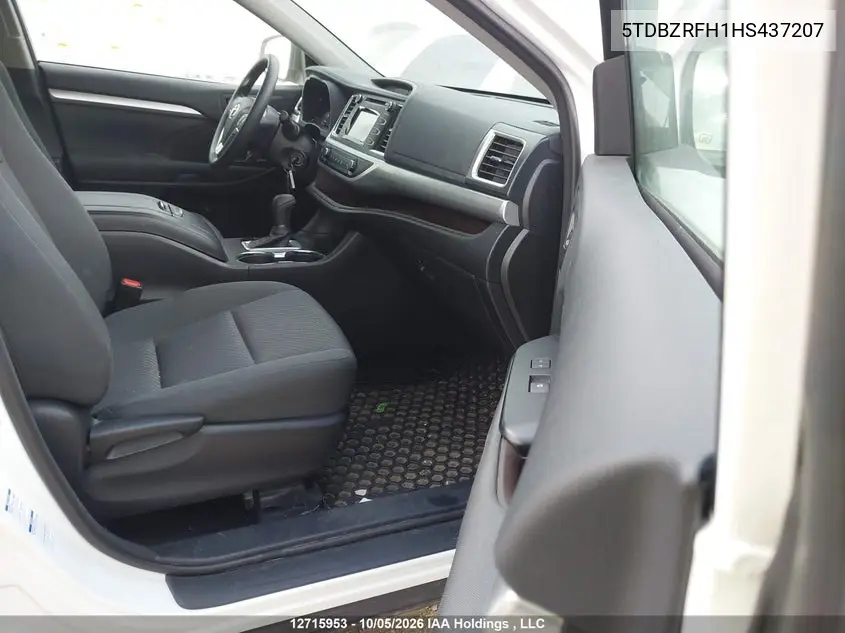 2017 TOYOTA HIGHLANDER VIN 5TDBZRFH1HS437207 — фото 5