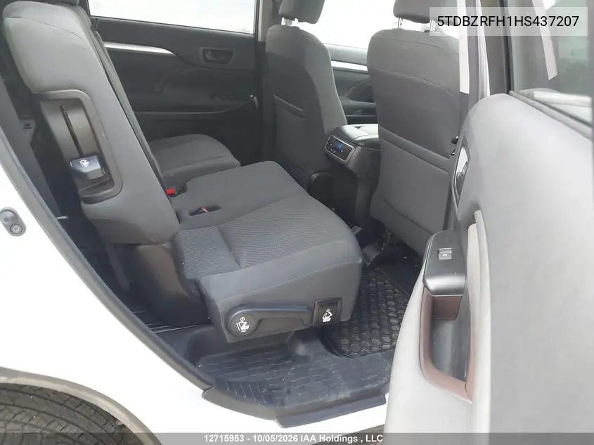 2017 TOYOTA HIGHLANDER VIN 5TDBZRFH1HS437207 — фото 8