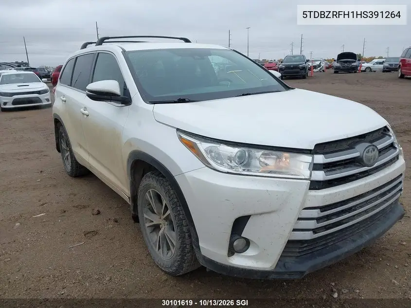 TOYOTA HIGHLANDER 2017, VIN 5TDBZRFH1HS391264