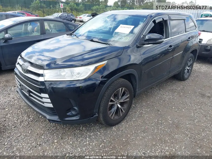 2017 TOYOTA HIGHLANDER VIN 5TDZARFH5HS026477 — фото 2