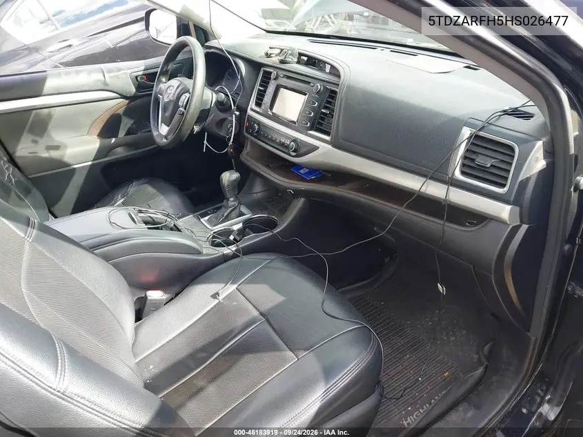 2017 TOYOTA HIGHLANDER VIN 5TDZARFH5HS026477 — фото 5