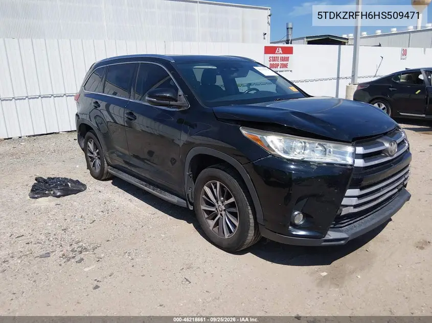 TOYOTA HIGHLANDER 2017, VIN 5TDKZRFH6HS509471