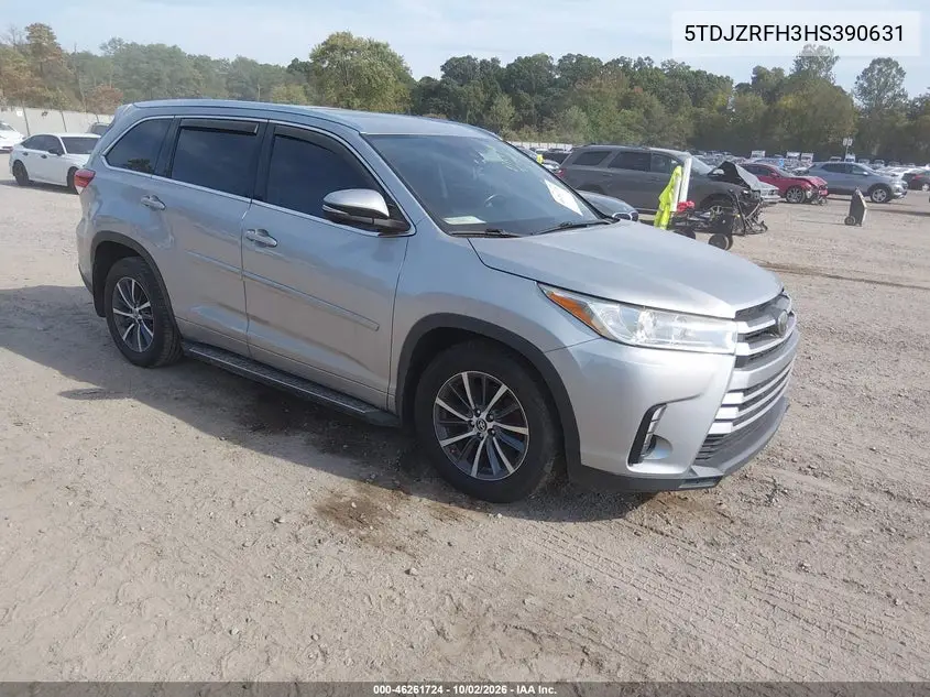 TOYOTA HIGHLANDER 2017, VIN 5TDJZRFH3HS390631