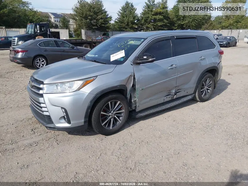 2017 TOYOTA HIGHLANDER VIN 5TDJZRFH3HS390631 — фото 2
