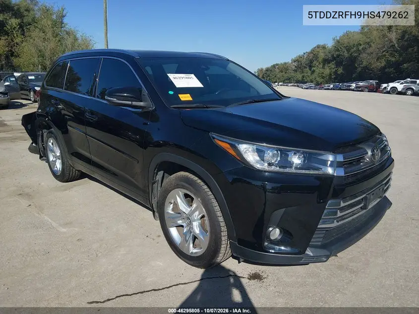 TOYOTA HIGHLANDER 2017, VIN 5TDDZRFH9HS479262