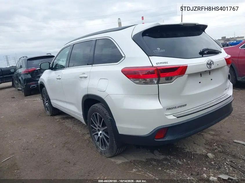 2017 TOYOTA HIGHLANDER VIN 5TDJZRFH8HS401767 — фото 3