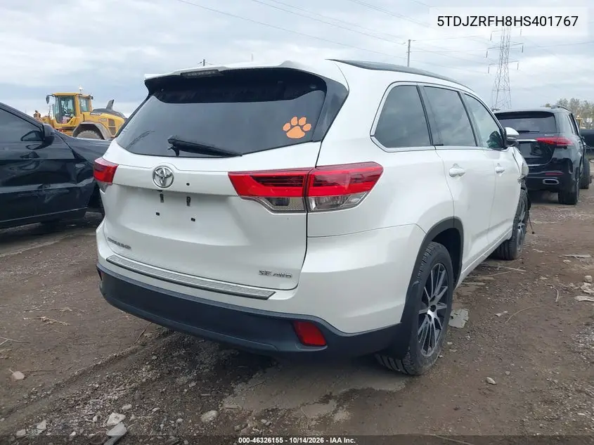 2017 TOYOTA HIGHLANDER VIN 5TDJZRFH8HS401767 — фото 4