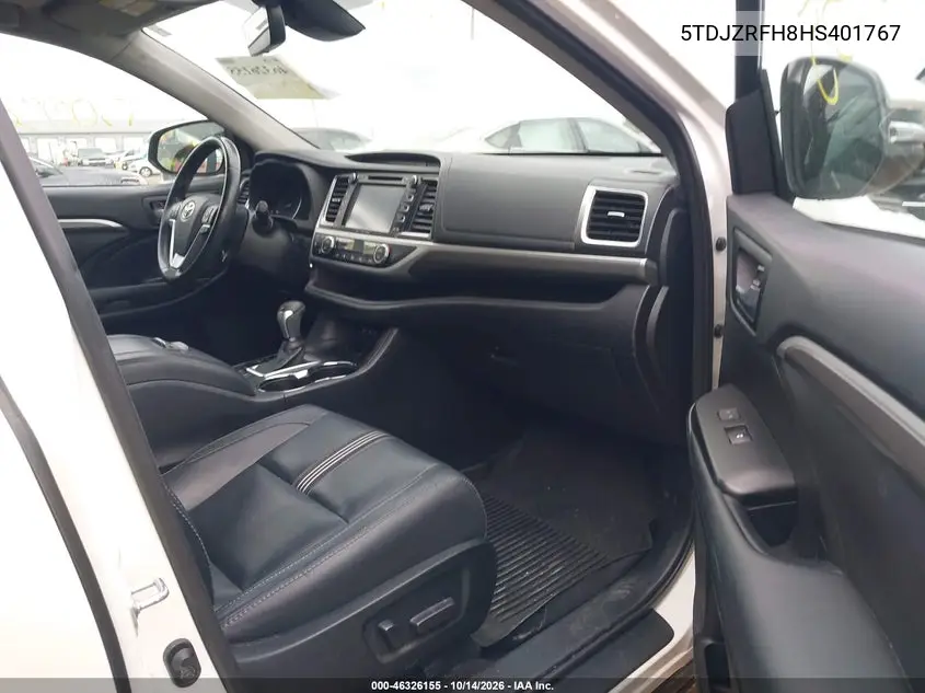 2017 TOYOTA HIGHLANDER VIN 5TDJZRFH8HS401767 — фото 5