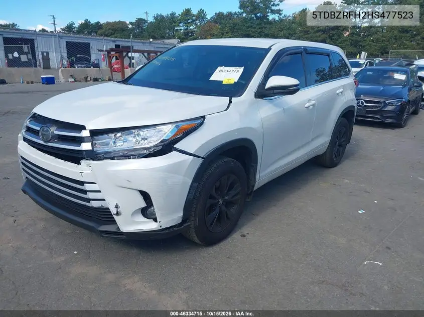2017 TOYOTA HIGHLANDER VIN 5TDBZRFH2HS477523 — фото 2