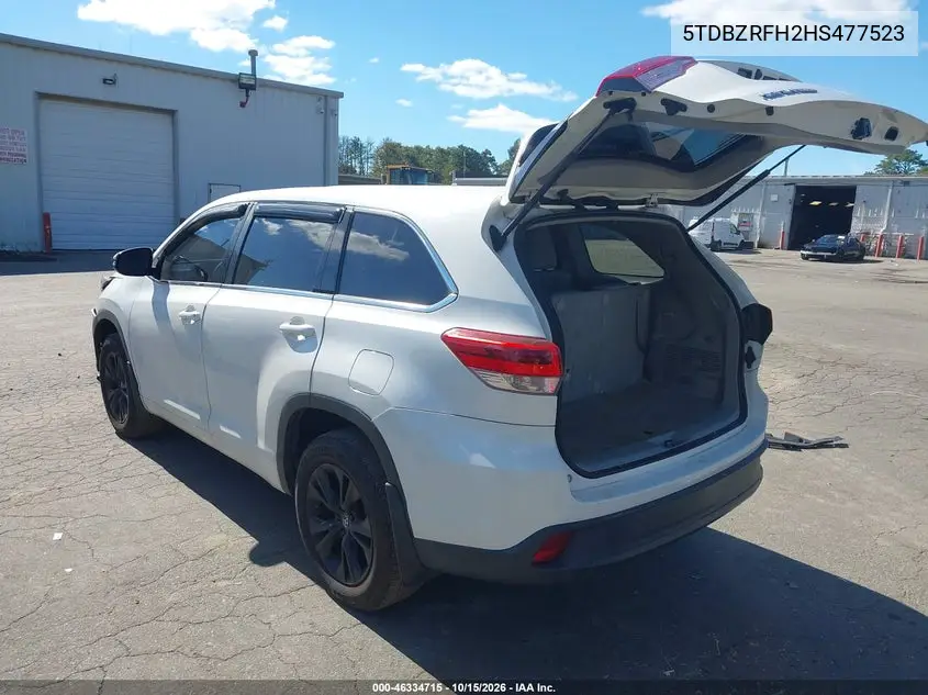 2017 TOYOTA HIGHLANDER VIN 5TDBZRFH2HS477523 — фото 3