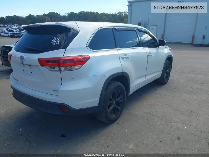 2017 TOYOTA HIGHLANDER VIN 5TDBZRFH2HS477523 — фото 4