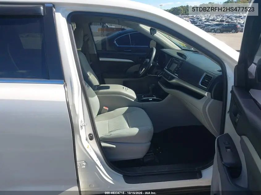 2017 TOYOTA HIGHLANDER VIN 5TDBZRFH2HS477523 — фото 5