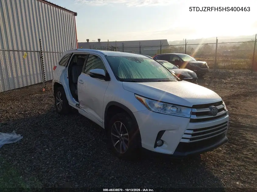 TOYOTA HIGHLANDER 2017, VIN 5TDJZRFH5HS400463