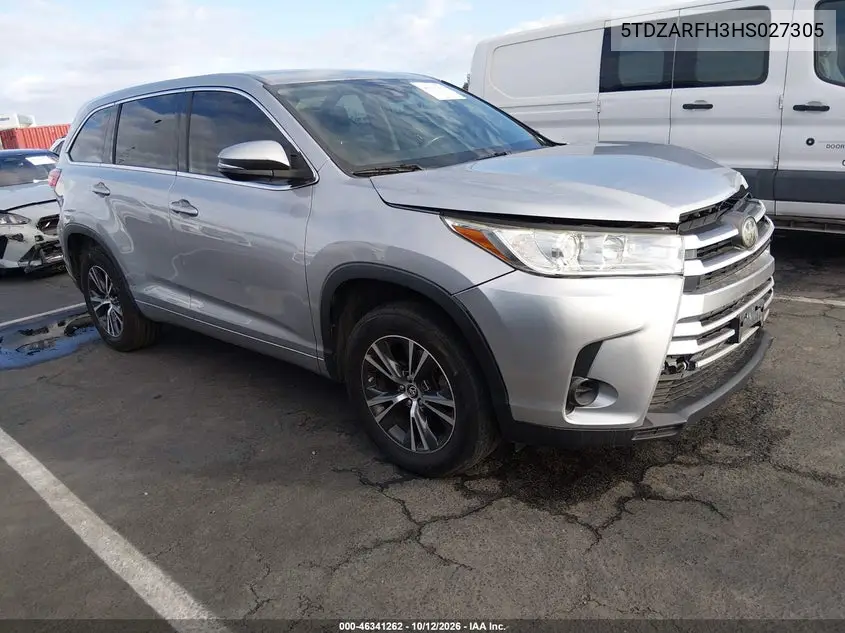 TOYOTA HIGHLANDER 2017, VIN 5TDZARFH3HS027305